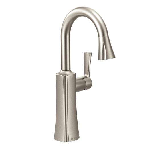 Etch Chrome One-Handle High Arc Pulldown Bar Faucet