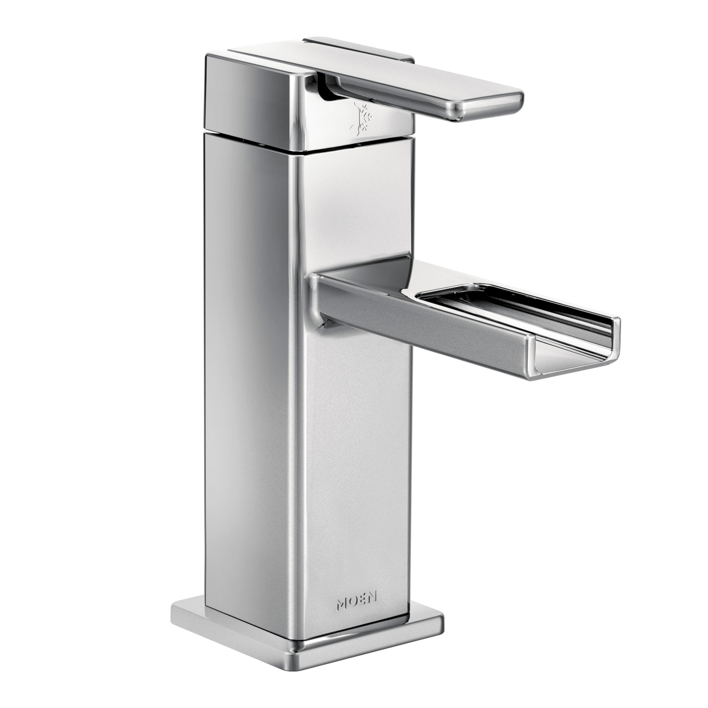 90 Degree Chrome One-Handle Open Waterway Bathroom Faucet