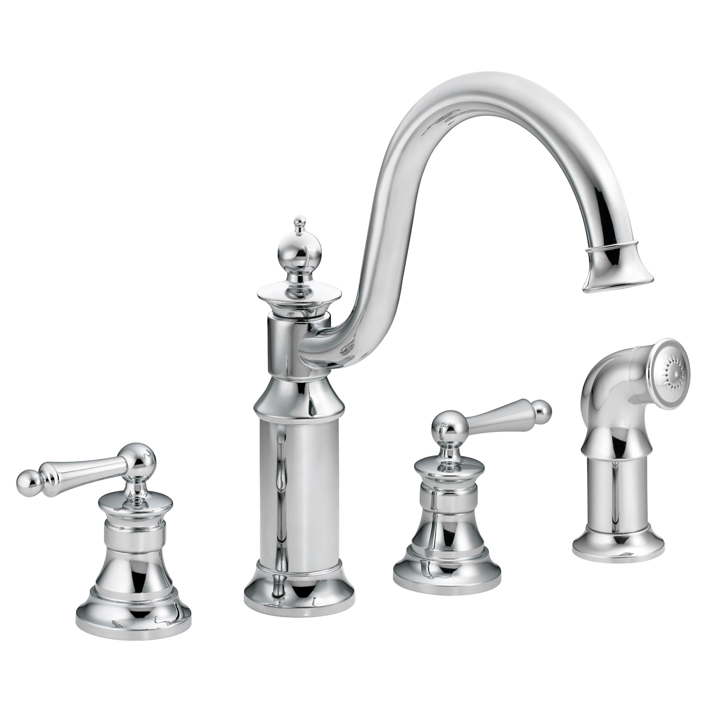 Waterhill Chrome Two-Handle High Arc Kitchen Faucet