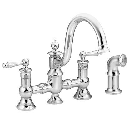 Waterhill Chrome Two-Handle High Arc Kitchen Faucet