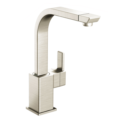 90 Degree Chrome one-handle high arc kitchen faucet