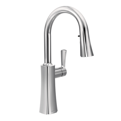 Etch Chrome One-Handle High Arc Pulldown Kitchen Faucet