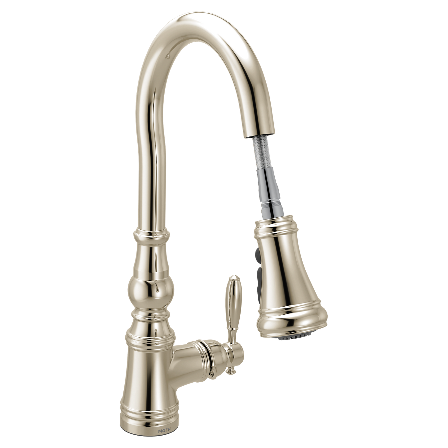Weymouth Polished nickel one-handle high arc pulldown kitchen faucet