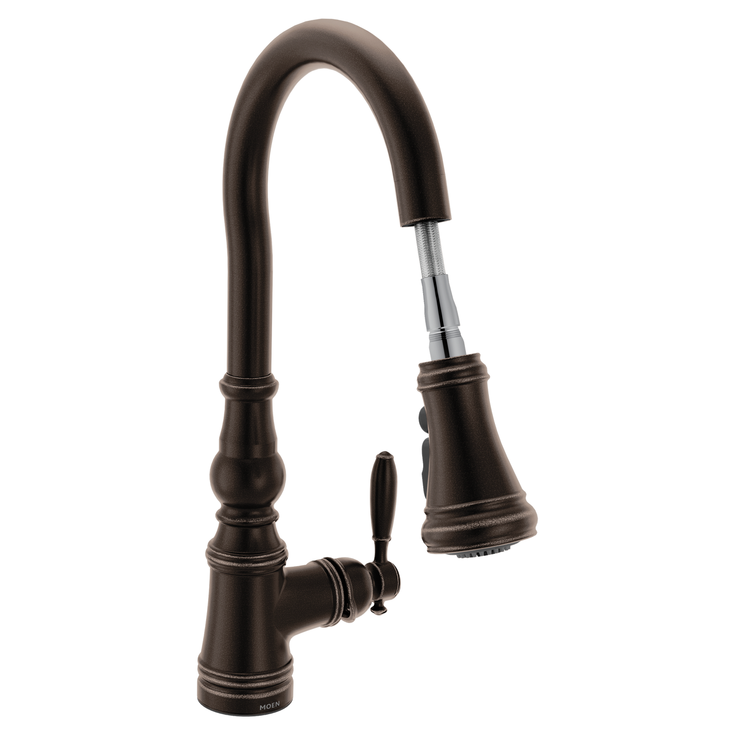 Weymouth Oil rubbed bronze one-handle high arc pulldown kitchen faucet