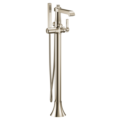 Flara Chrome one-handle tub filler includes hand shower