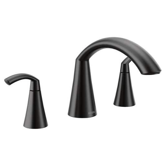 Glyde Matte black two-handle high arc roman tub faucet