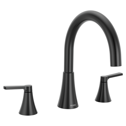 Jase Chrome two-handle non diverter roman tub faucet