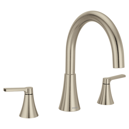 Jase Chrome two-handle non diverter roman tub faucet