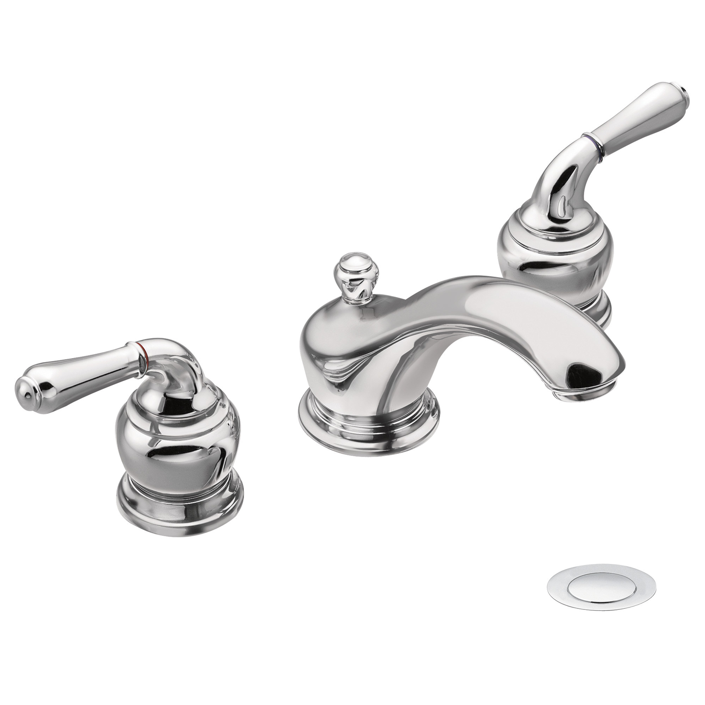 Monticello Chrome two-handle low arc bathroom faucet