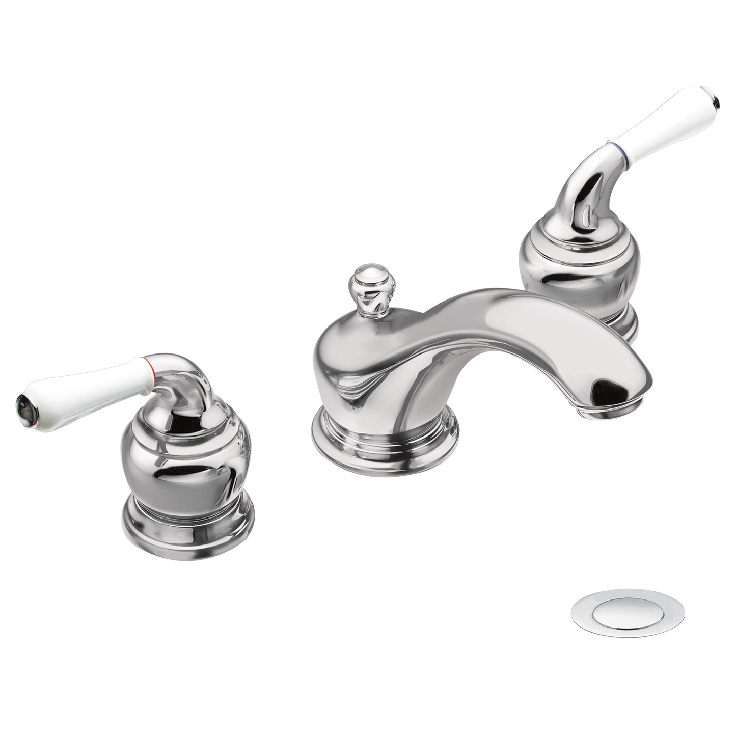 Monticello Chrome two-handle low arc bathroom faucet