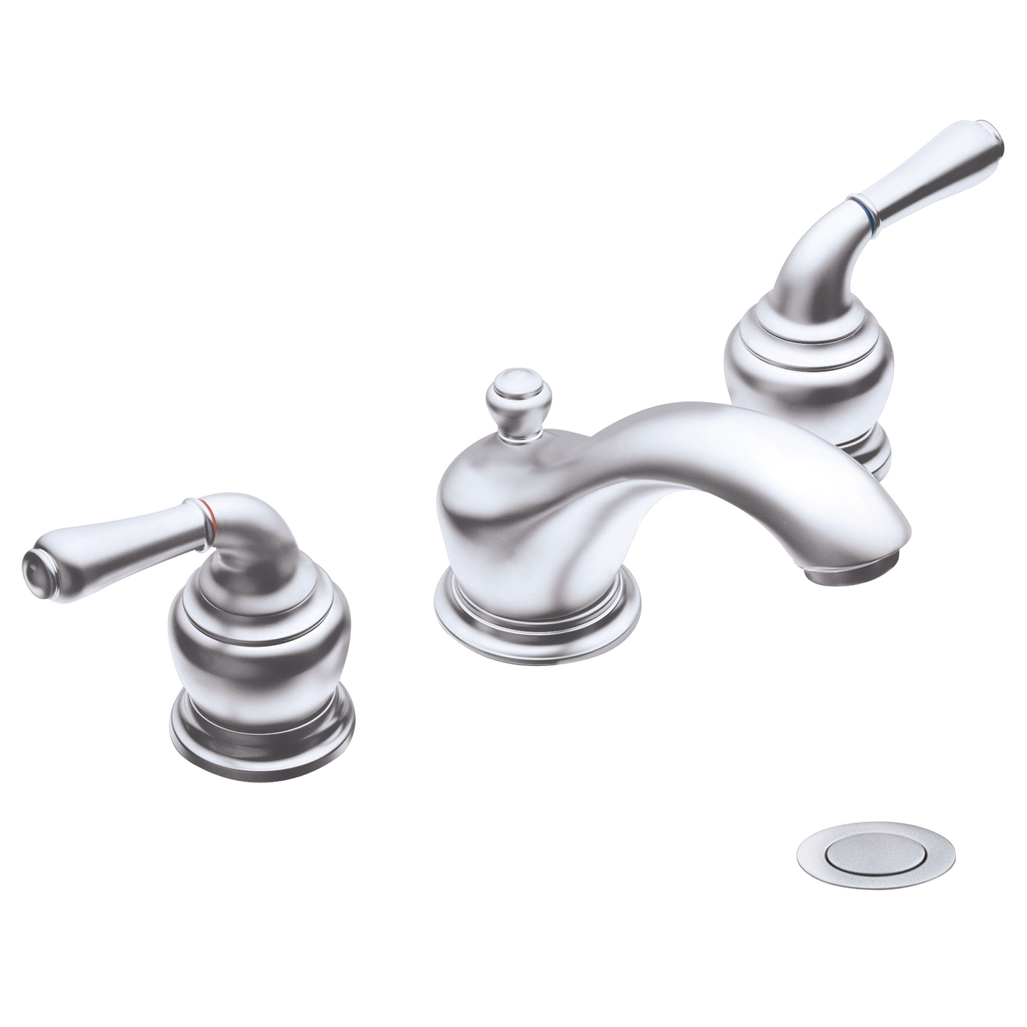 Monticello Chrome two-handle low arc bathroom faucet