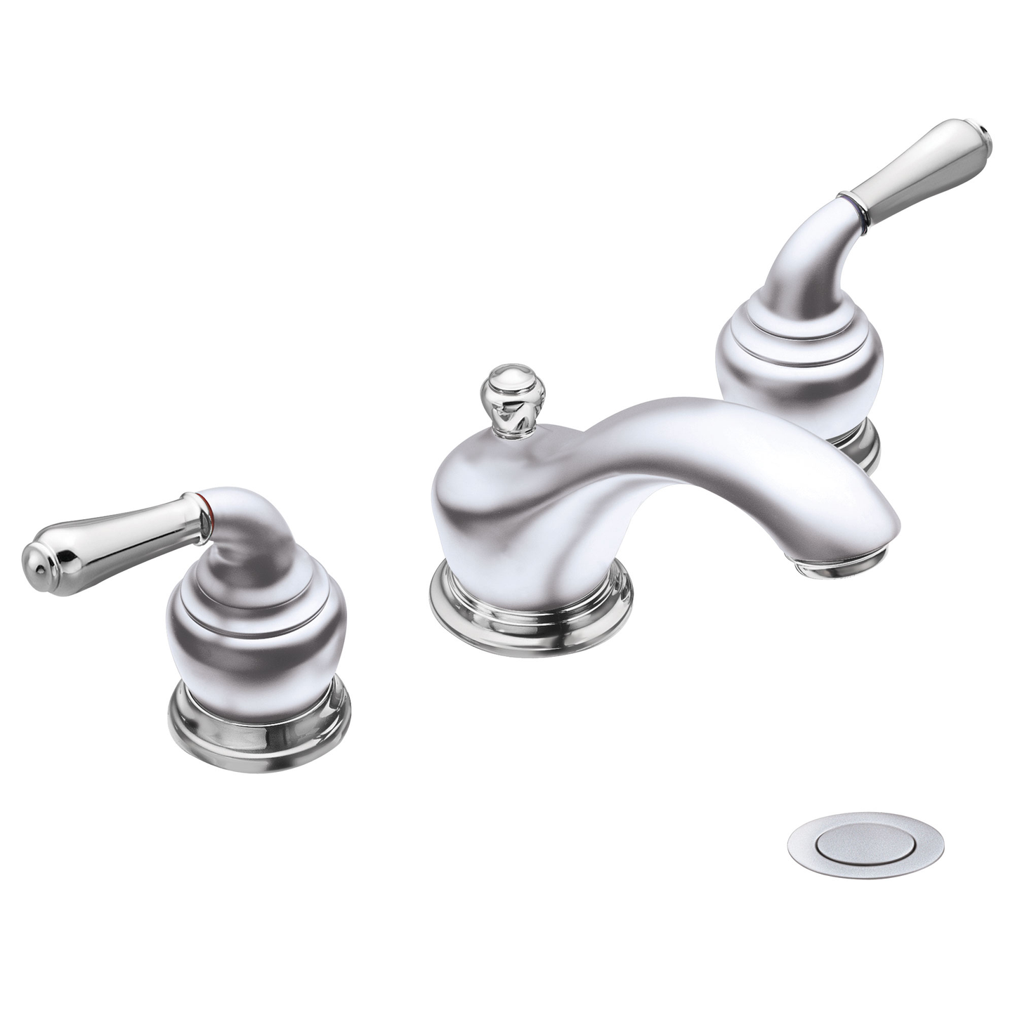 Monticello Chrome two-handle low arc bathroom faucet