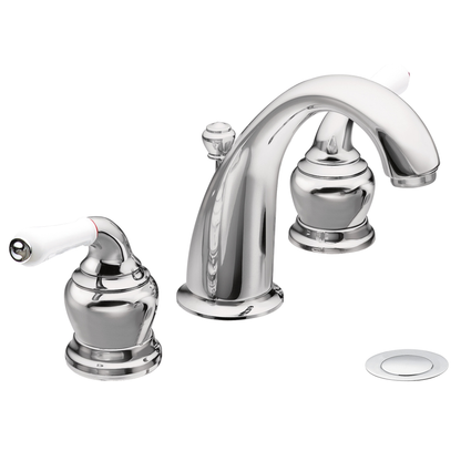 Monticello Chrome two-handle high arc bathroom faucet