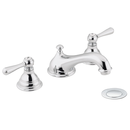 Kingsley Chrome Two-Handle Low Arc Bathroom Faucet