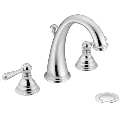 Kingsley Chrome two-handle high arc widespread bar faucet