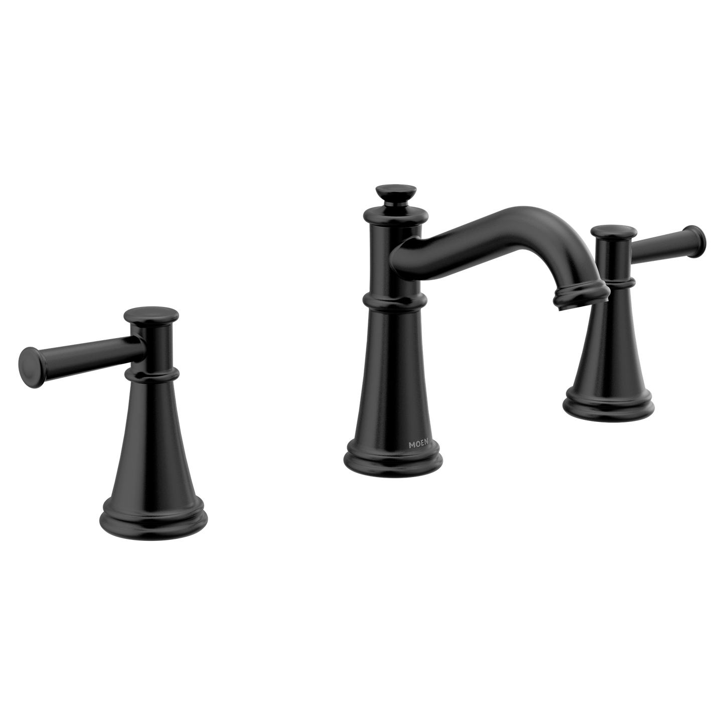 Belfield Matte black two-handle high arc bathroom faucet