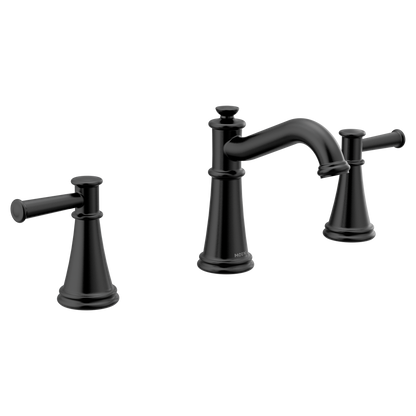 Belfield Matte black two-handle high arc bathroom faucet