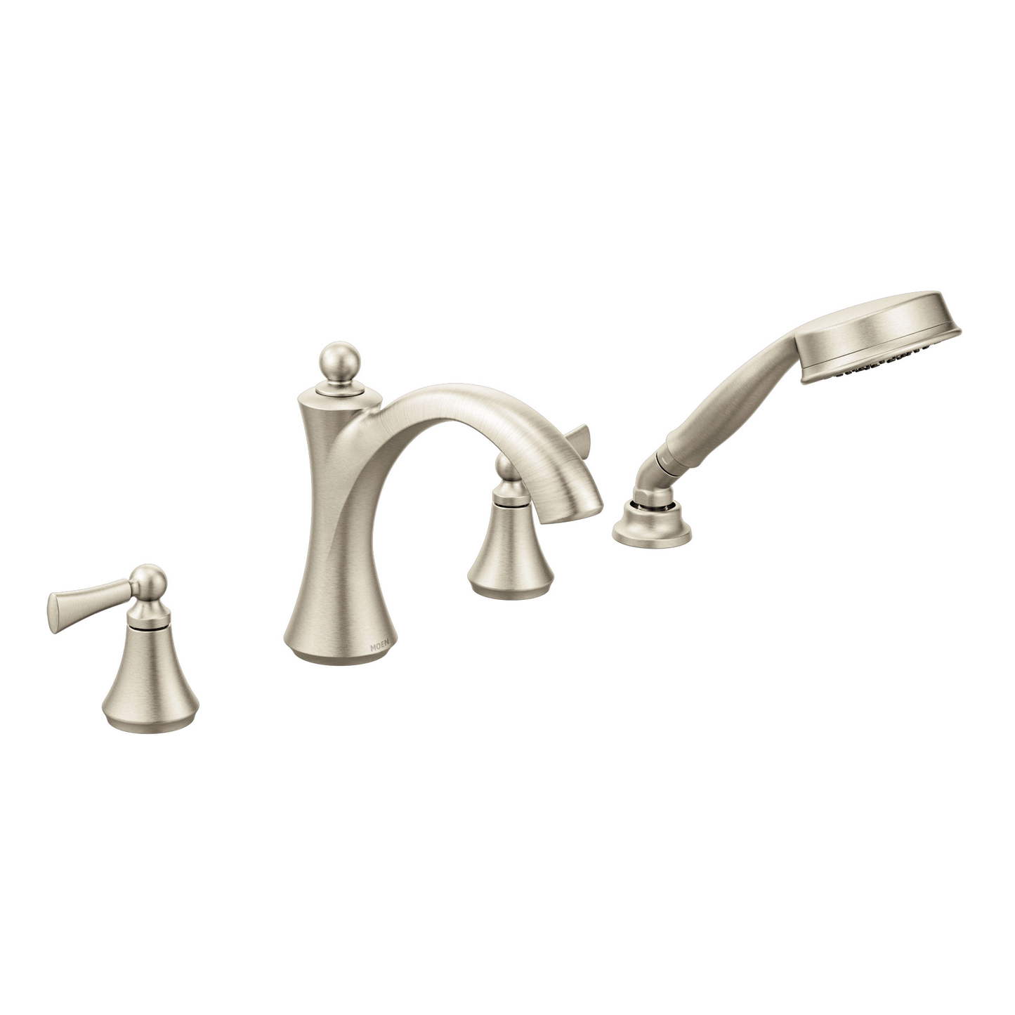 Wynford Chrome Two-Handle Diverter Roman Tub Faucet including Handheld Shower