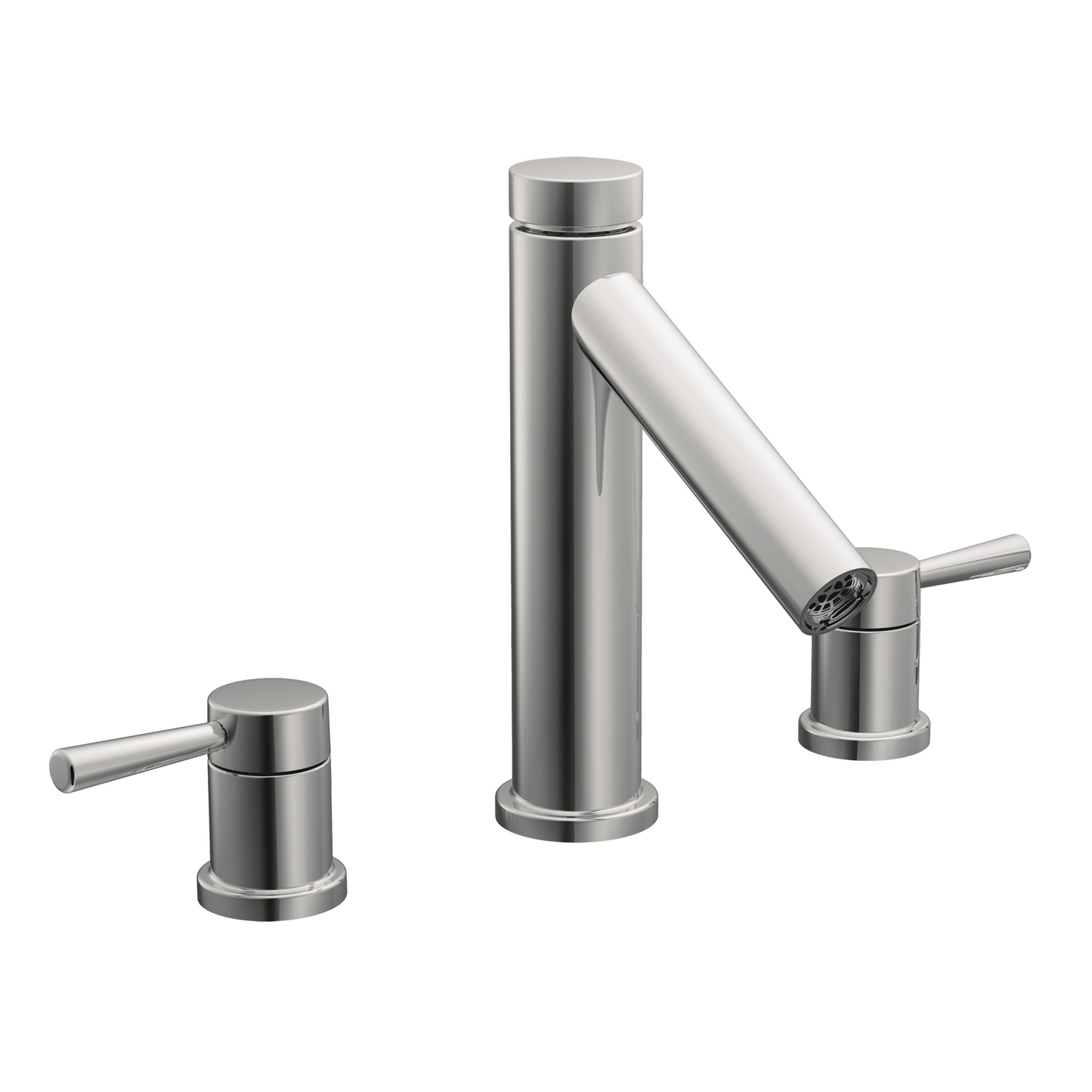 Level Chrome two-handle high arc roman tub faucet