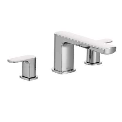 Rizon Chrome Two-Handle Low Arc Roman Tub Faucet