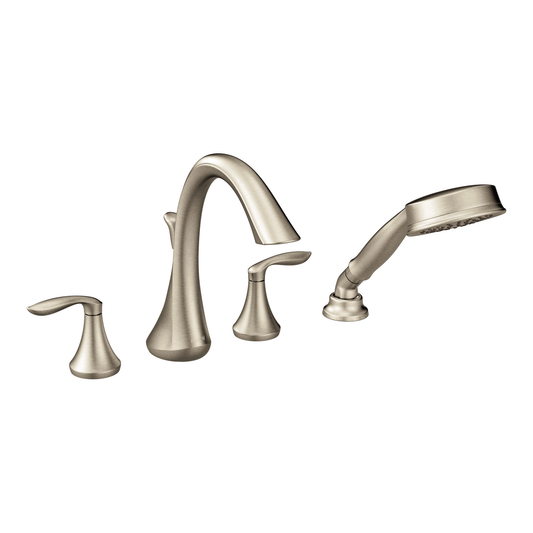 Eva Chrome Two-Handle High Arc Roman Tub Faucet including Handheld Shower