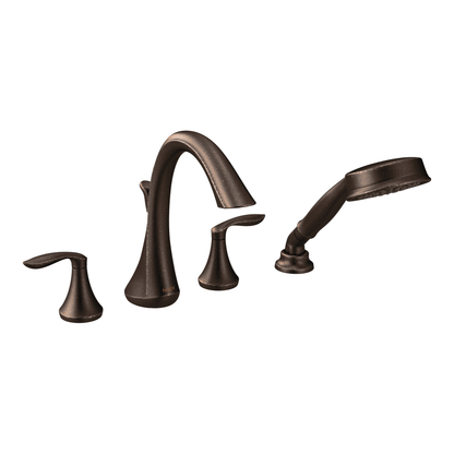 Eva Chrome Two-Handle High Arc Roman Tub Faucet including Handheld Shower