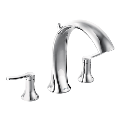 Fina Chrome two-handle high arc roman tub faucet
