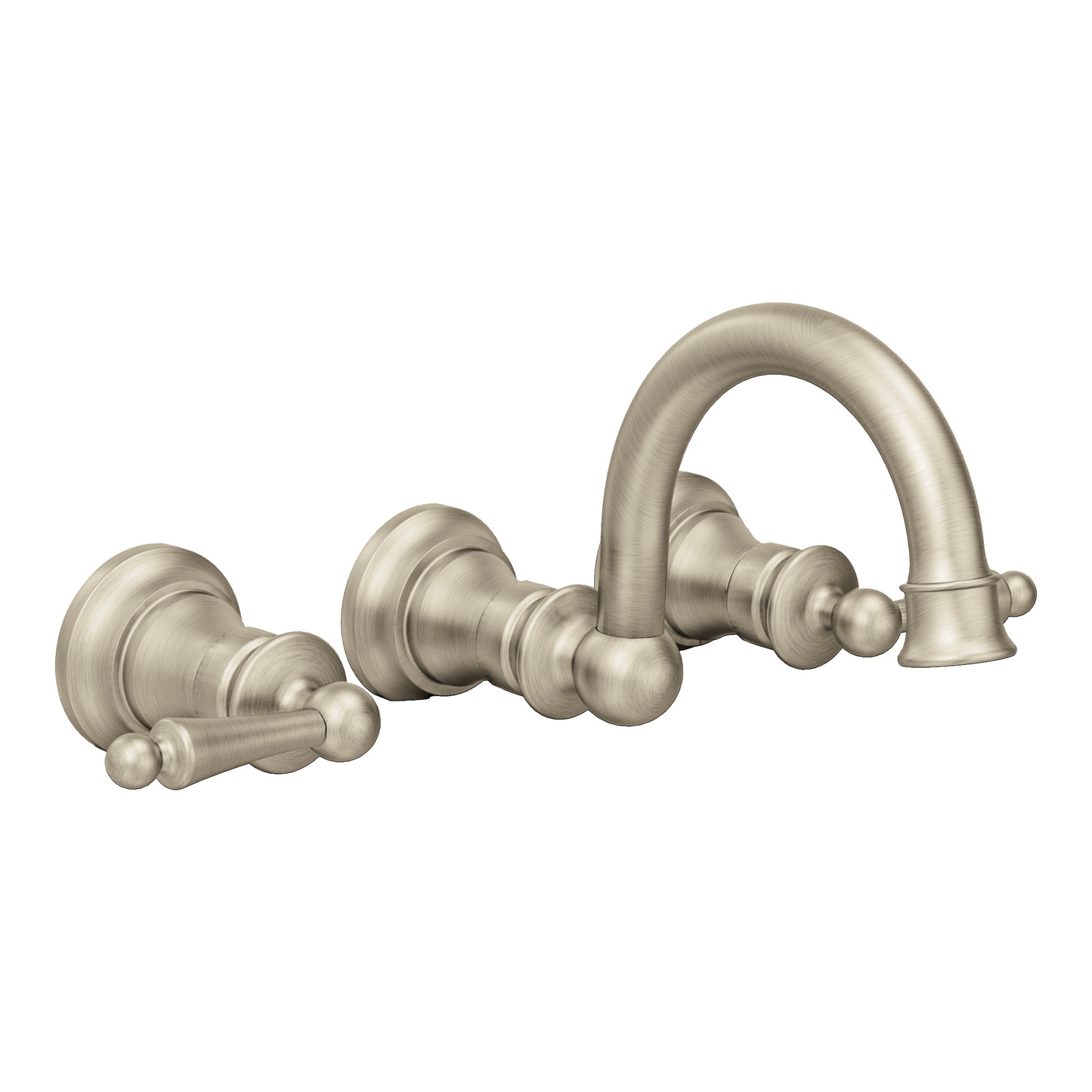 Waterhill Chrome two-handle wall mount bathroom faucet