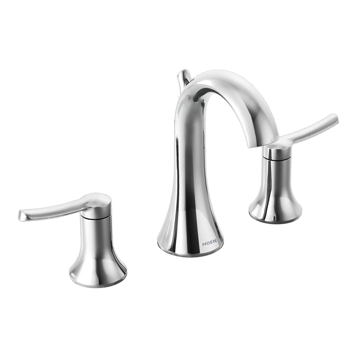 Fina Chrome Two-Handle High Arc Bathroom Faucet
