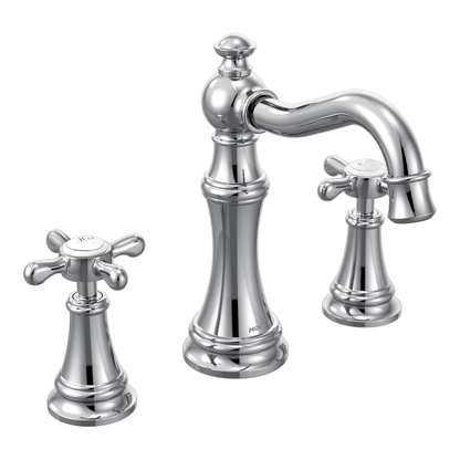 Weymouth Chrome two-handle high arc bathroom faucet