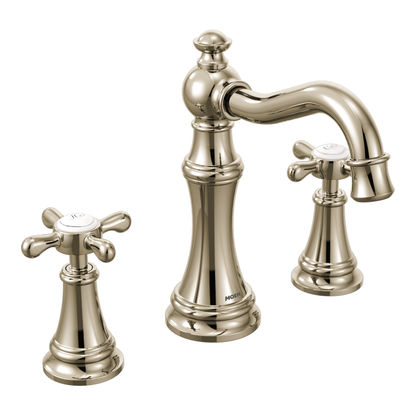 Weymouth Chrome two-handle high arc bathroom faucet