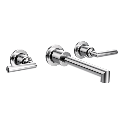 Arris Chrome Two-Handle Wall Mount Bathroom Faucet