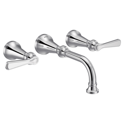 Colinet Chrome two-handle wall mount bathroom faucet