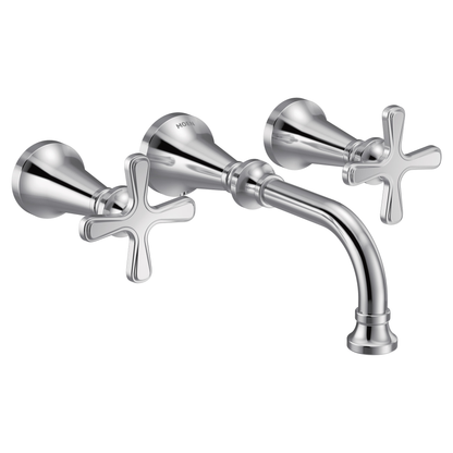 Colinet Chrome two-handle wall mount bathroom faucet