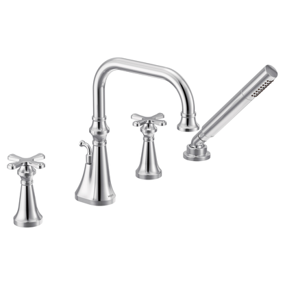 Colinet Chrome two-handle high arc roman tub faucet