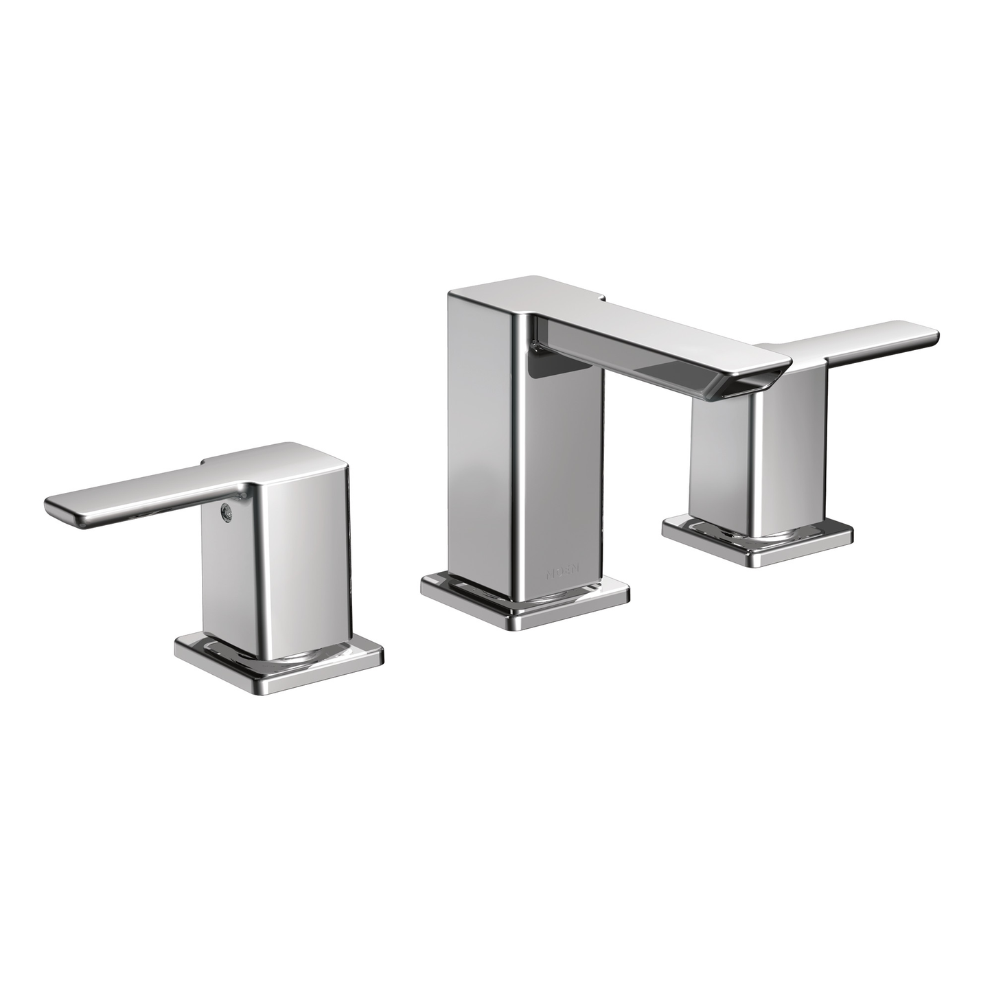 90 Degree Chrome Two-Handle Low Arc Bathroom Faucet