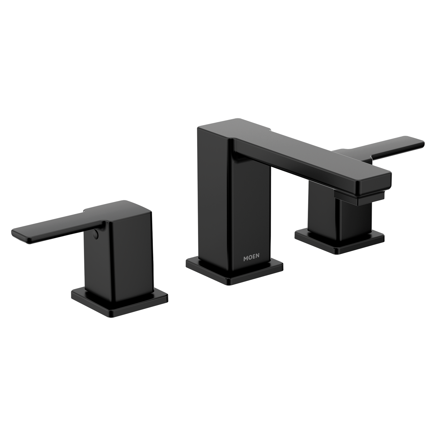 90 Degree Matte black two-handle low arc bathroom faucet