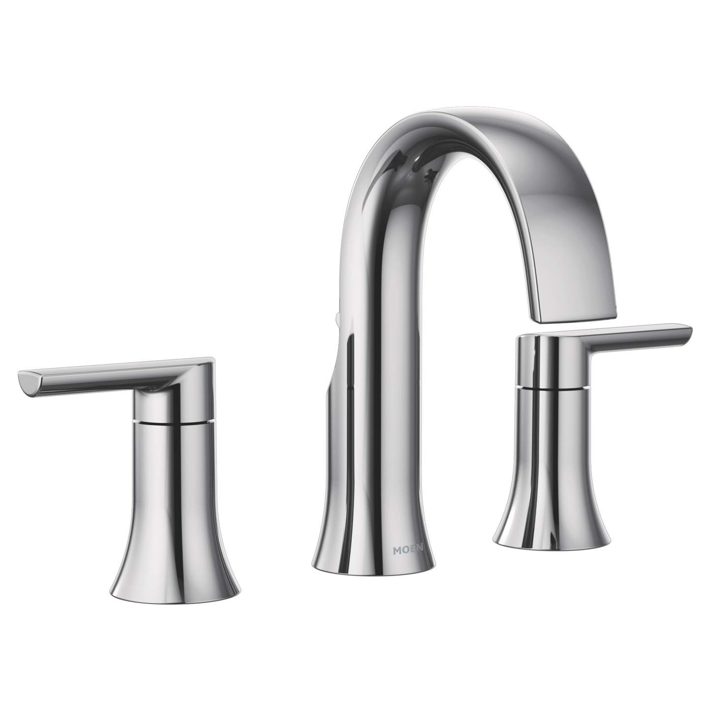 Doux Chrome Two-Handle High Arc Bathroom Faucet