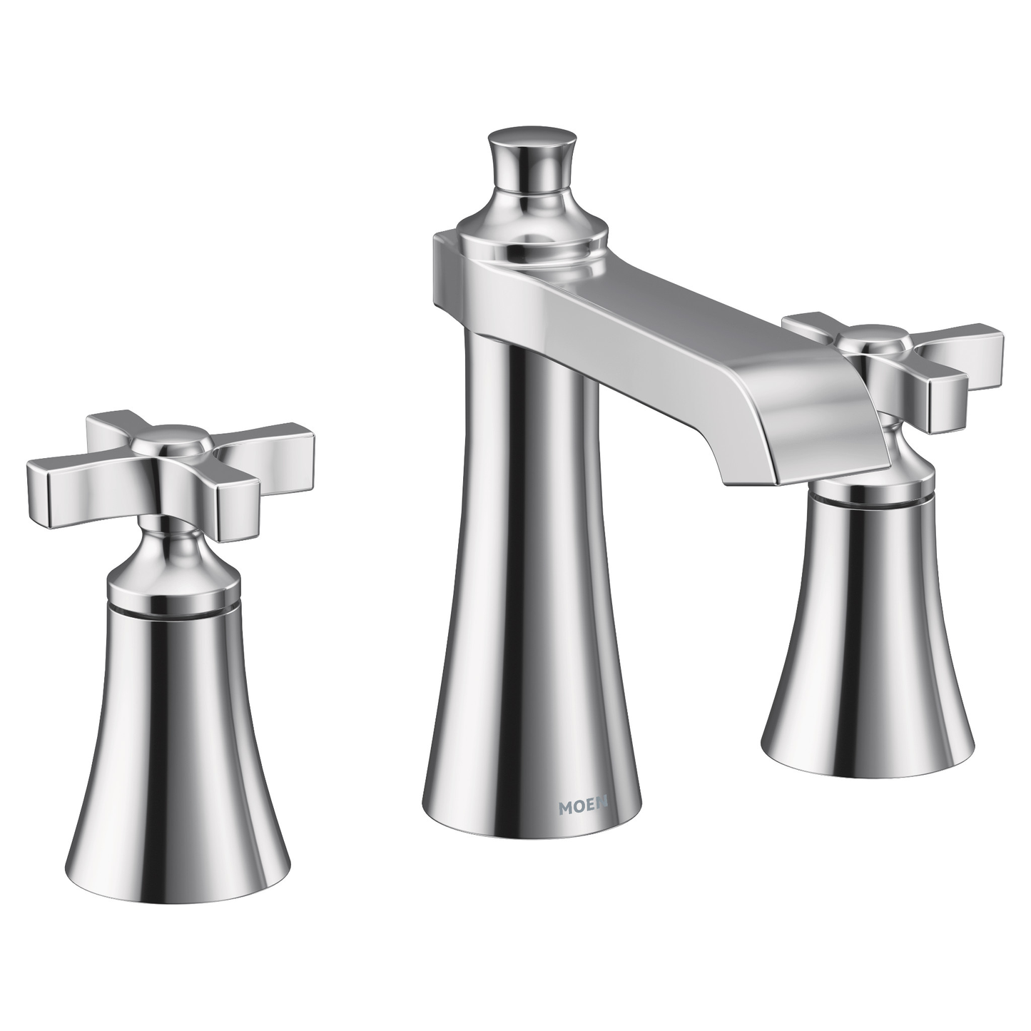 Flara Chrome Two-Handle High Arc Bathroom Faucet