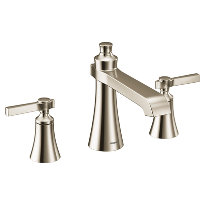 Flara Chrome two-handle high arc roman tub faucet