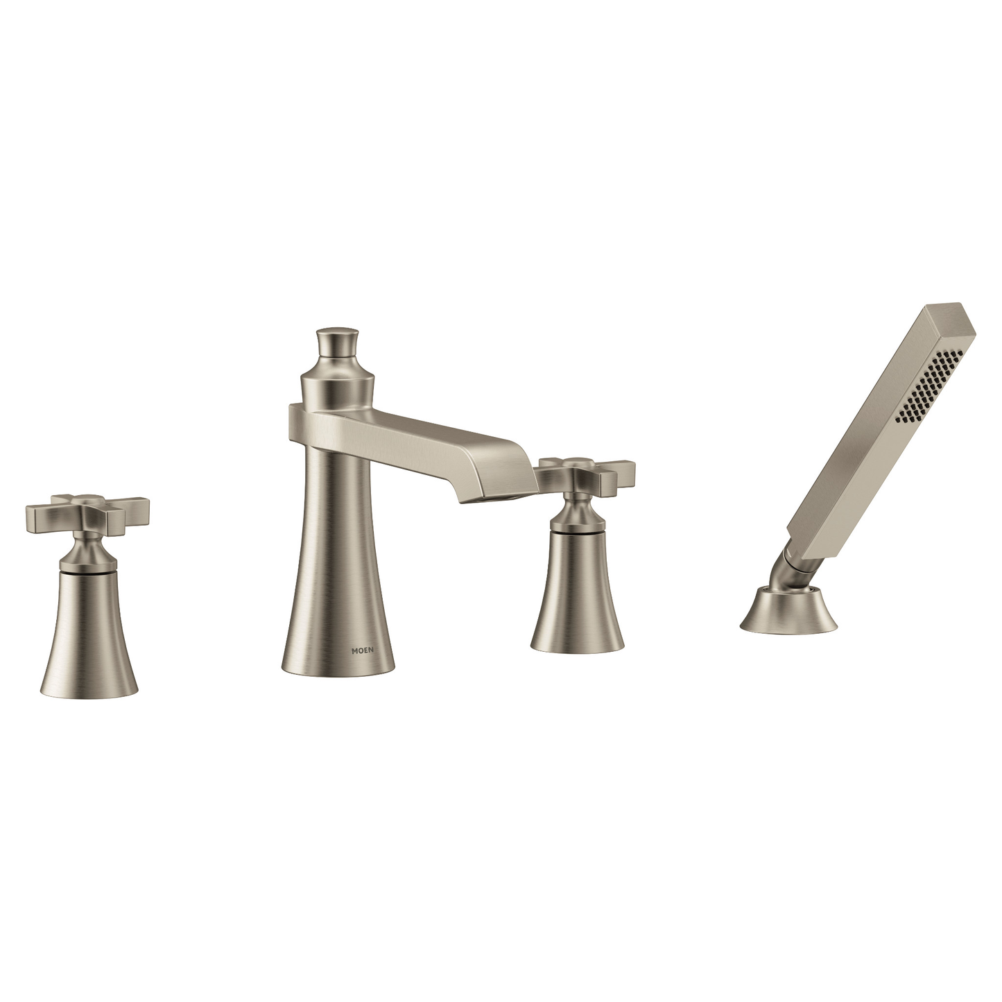 Flara Polished nickel two-handle high arc roman tub faucet