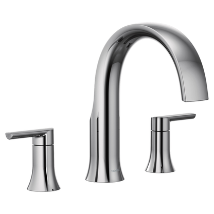 Doux Chrome Two-Handle Non-Diverter Roman Tub Faucet