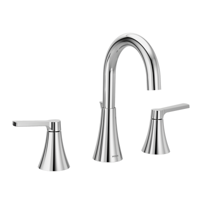 Jase Chrome two-handle high arc bathroom faucet