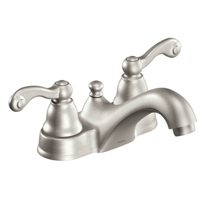 Traditional Chrome Two-Handle Low Arc Bathroom Faucet