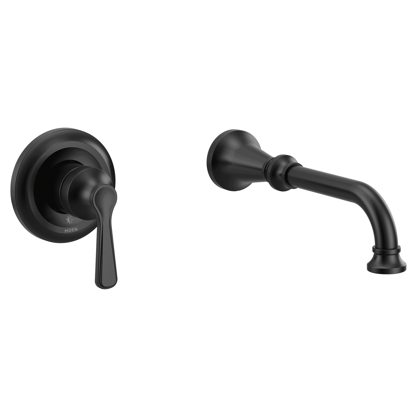 Colinet Matte black one-handle non diverter wallmount tub filler