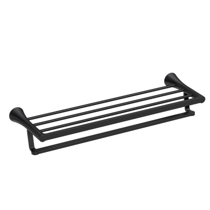 Jase Matte black towel shelf