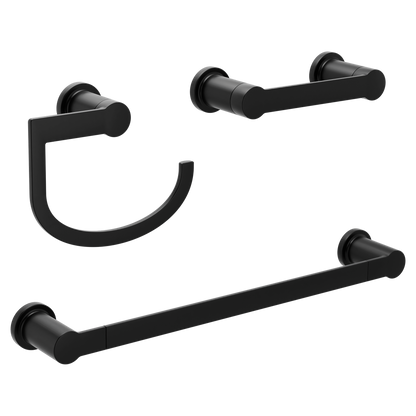 Rinza Matte black pivoting paper holder towel bar towel ring