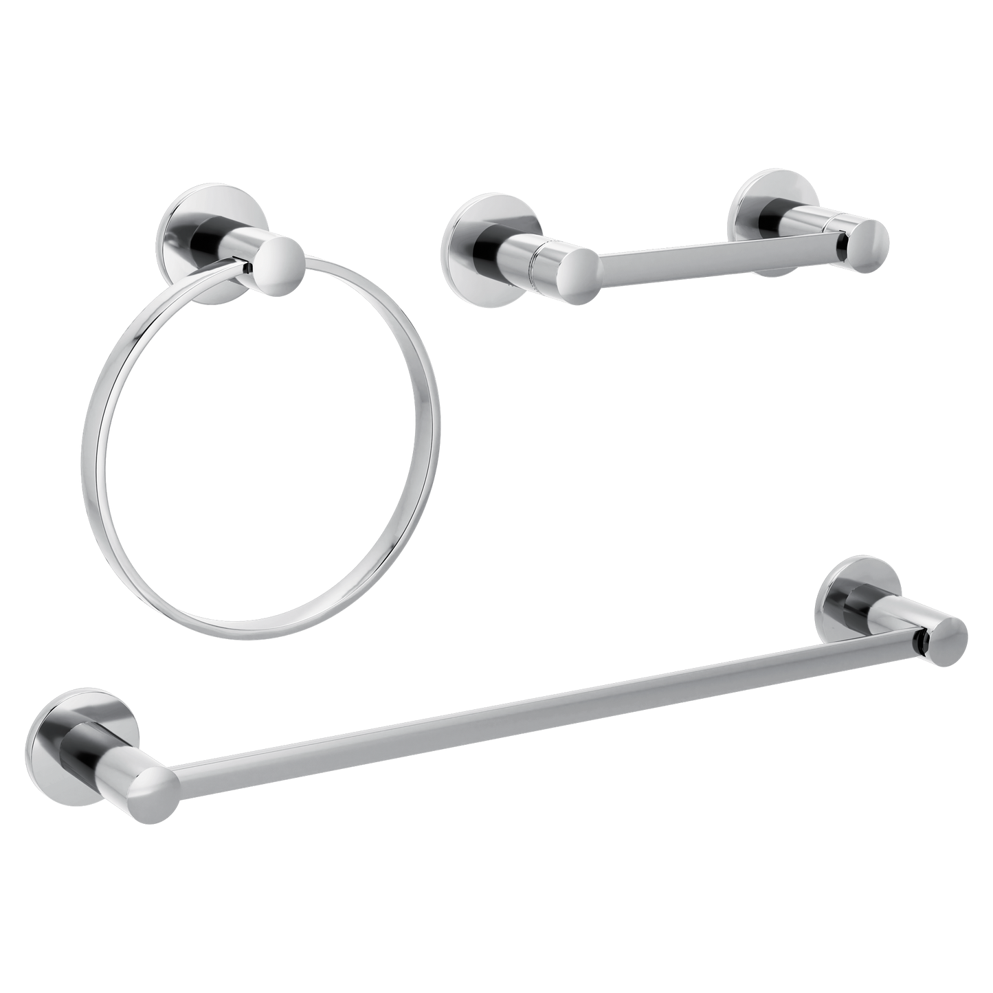 Avri Chrome pivoting paper holder towel bar towel ring