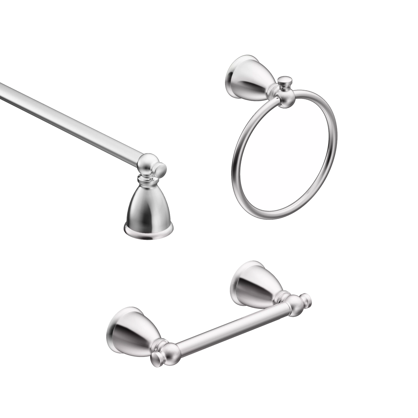 Caldwell 3 Pc Kit: Pivoting Paper Holder, Towel Bar & Towel Ring