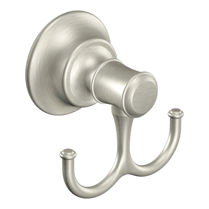 Gilmour Spot resist brushed nickel double robe hook